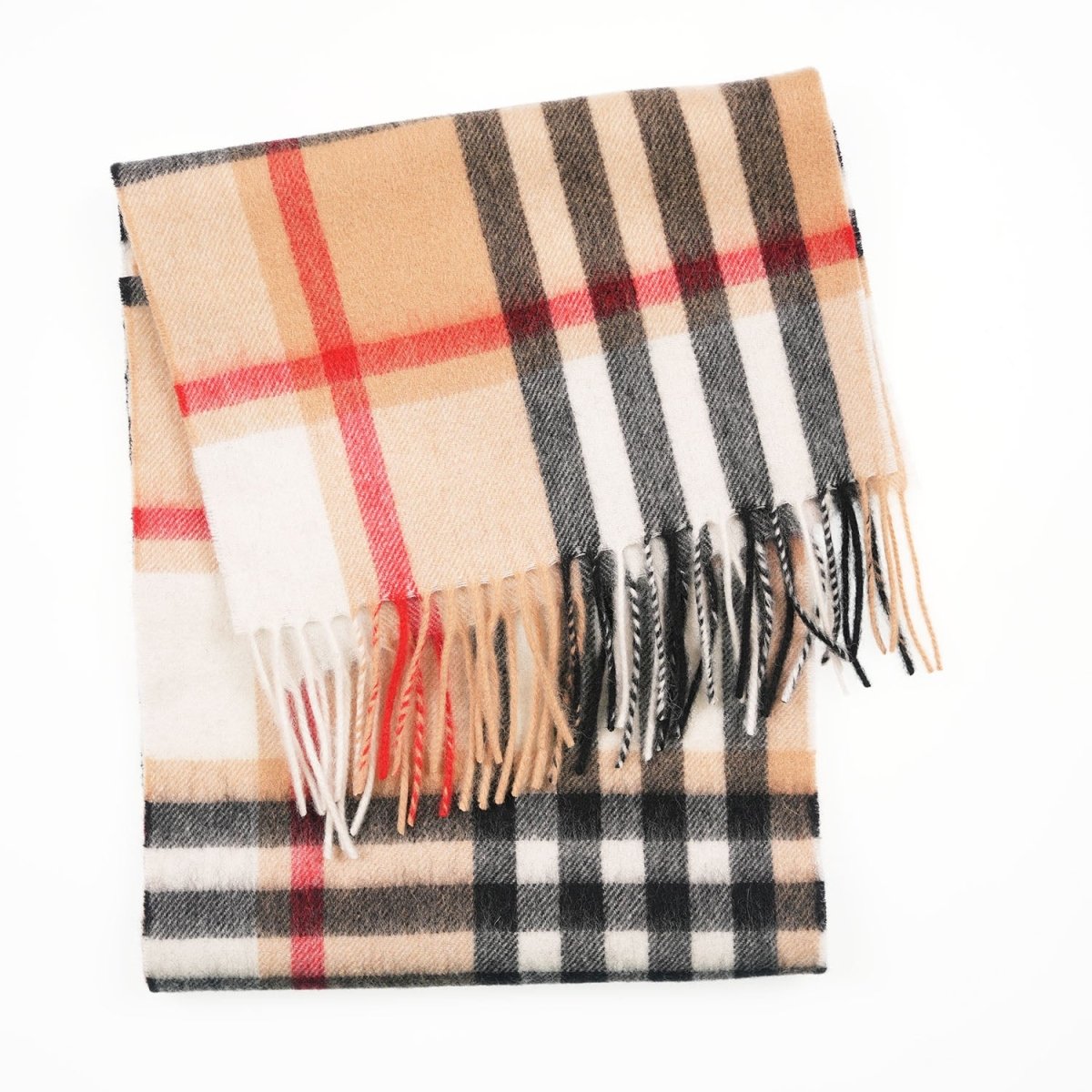 Edinburgh 100% Lambswool Scarf – Premium Soft Wool Wrap - Chequer Camel And Grey - Heritage Of Scotland -