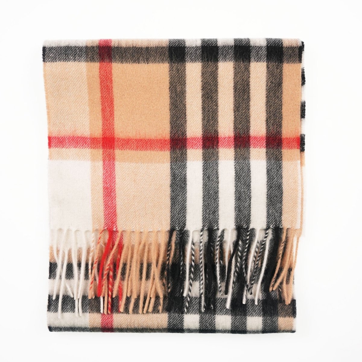 Edinburgh 100% Lambswool Scarf – Premium Soft Wool Wrap - Chequer Camel And Grey - Heritage Of Scotland -