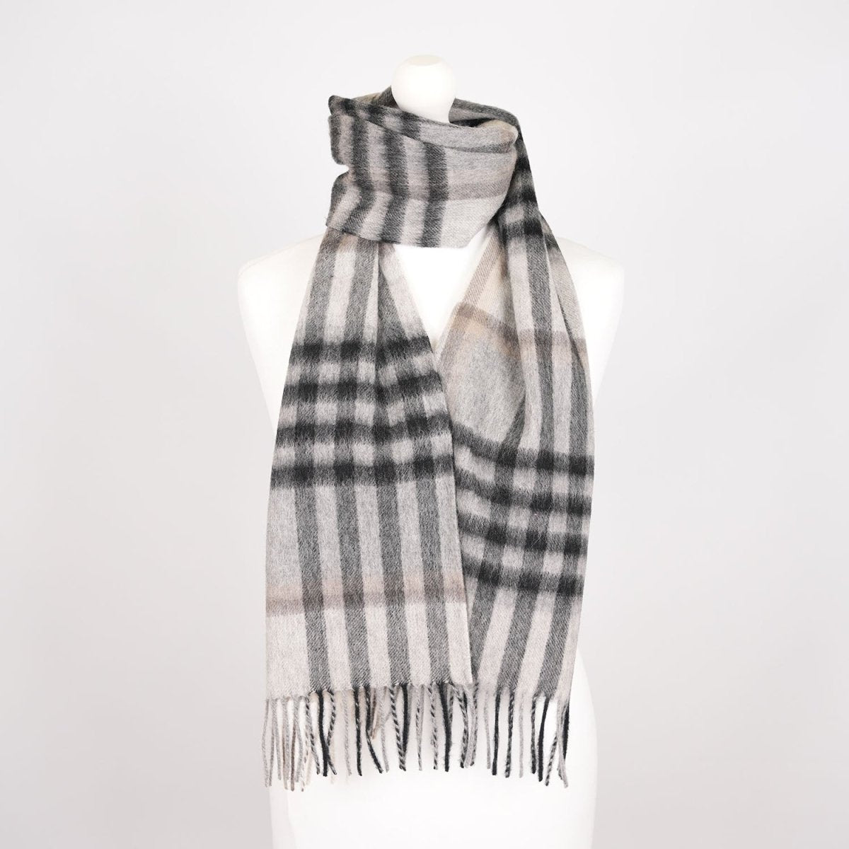 Edinburgh 100% Lambswool Scarf – Premium Soft Wool Wrap - Chequer Grey Light Yellow - Heritage Of Scotland -