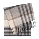 Edinburgh 100% Lambswool Scarf – Premium Soft Wool Wrap - Chequer Grey Light Yellow - Heritage Of Scotland -