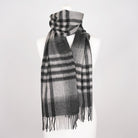Edinburgh 100% Lambswool Scarf – Premium Soft Wool Wrap - Chequer Tartan Dark Grey - Heritage Of Scotland -