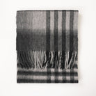 Edinburgh 100% Lambswool Scarf – Premium Soft Wool Wrap - Chequer Tartan Dark Grey - Heritage Of Scotland -