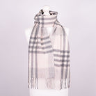 Edinburgh 100% Lambswool Scarf – Premium Soft Wool Wrap - Chequer Tartan Light Pink And Grey - Heritage Of Scotland -