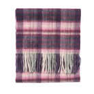 Edinburgh 100% Lambswool Scarf – Premium Soft Wool Wrap - Cluster Gingham Astral - Berry - Heritage Of Scotland -