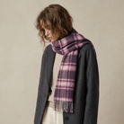 Edinburgh 100% Lambswool Scarf – Premium Soft Wool Wrap - Cluster Gingham Astral - Berry - Heritage Of Scotland -