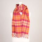 Edinburgh 100% Lambswool Scarf – Premium Soft Wool Wrap - Cragg Check Ginger - Heritage Of Scotland -