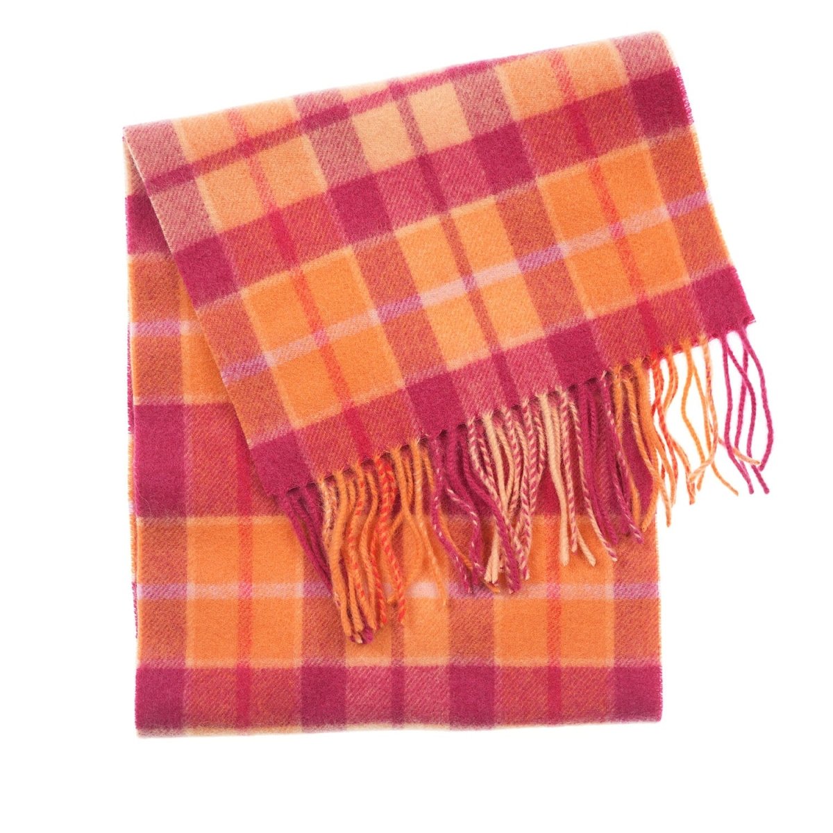 Edinburgh 100% Lambswool Scarf – Premium Soft Wool Wrap - Cragg Check Ginger - Heritage Of Scotland -