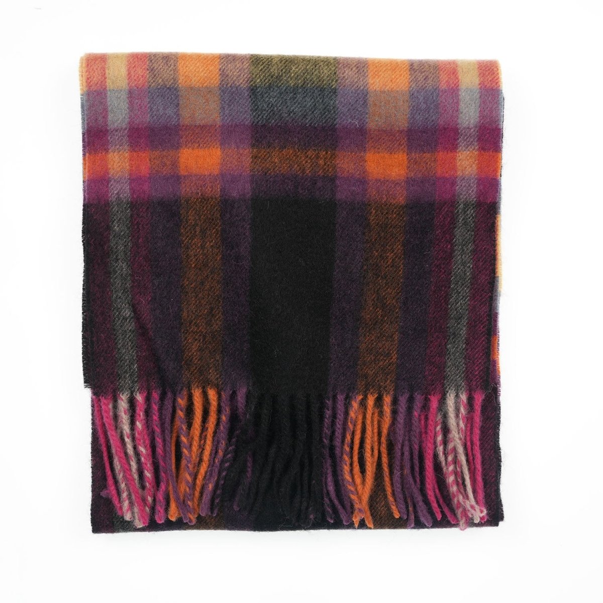 Edinburgh 100% Lambswool Scarf – Premium Soft Wool Wrap - Deco Check Ginger - Heritage Of Scotland -