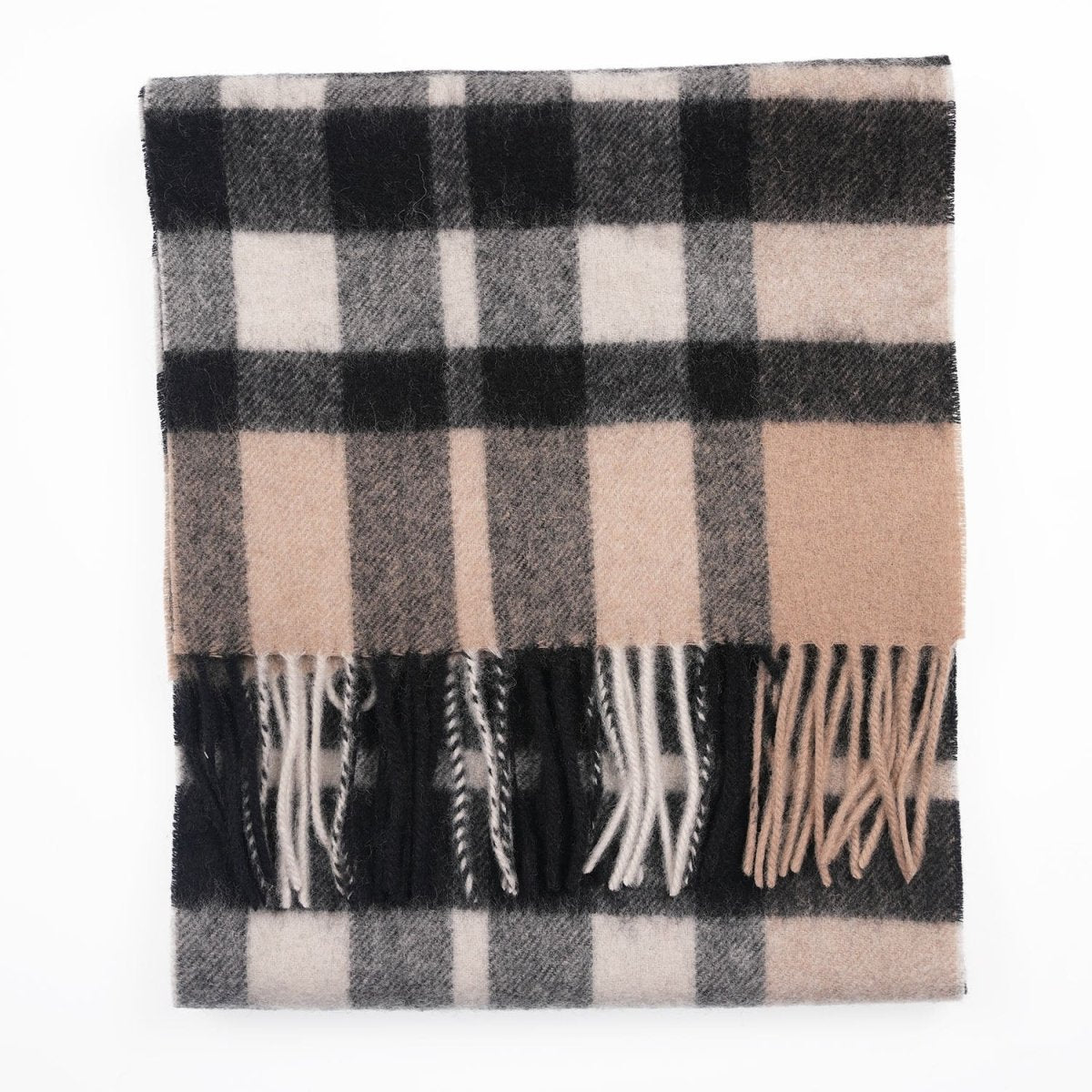 Edinburgh 100% Lambswool Scarf – Premium Soft Wool Wrap - Exploded Scotty Thomson Camel - Heritage Of Scotland -