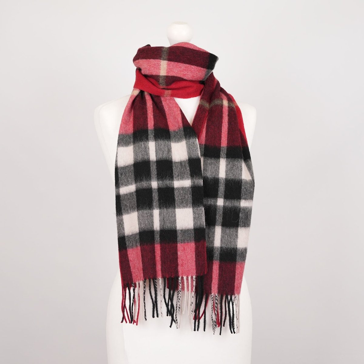 Edinburgh 100% Lambswool Scarf – Premium Soft Wool Wrap - Exploded Scotty Thomson Red - Heritage Of Scotland -