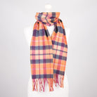 Edinburgh 100% Lambswool Scarf – Premium Soft Wool Wrap - GINGER CHECK - Heritage Of Scotland -