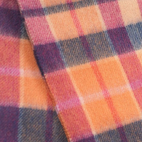 Edinburgh 100% Lambswool Scarf – Premium Soft Wool Wrap - GINGER CHECK - Heritage Of Scotland -