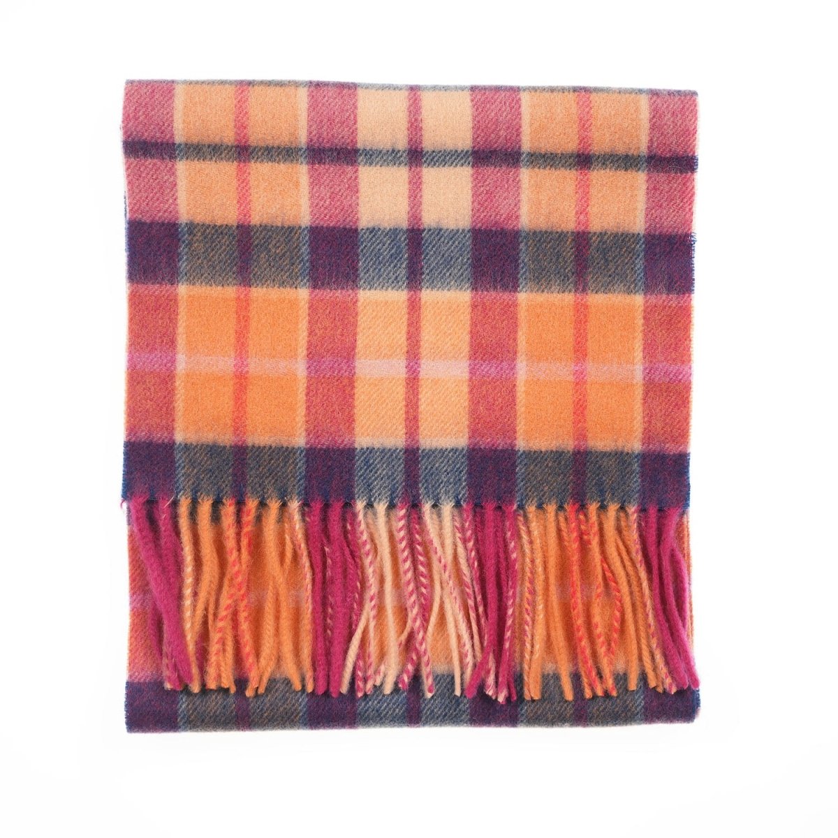 Edinburgh 100% Lambswool Scarf – Premium Soft Wool Wrap - GINGER CHECK - Heritage Of Scotland -