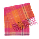 Edinburgh 100% Lambswool Scarf – Premium Soft Wool Wrap - Heivon Check - Radicchio and Oriental Ginger - Heritage Of Scotland -