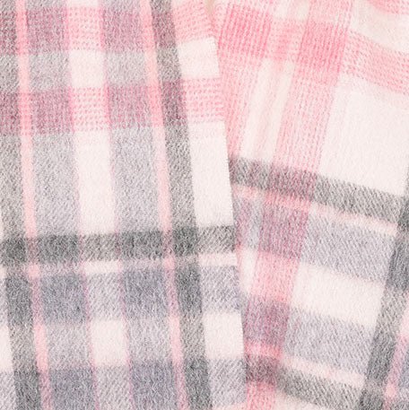 Edinburgh 100% Lambswool Scarf – Premium Soft Wool Wrap - Henold Light Pink and Derby Grey - Heritage Of Scotland -