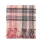 Edinburgh 100% Lambswool Scarf – Premium Soft Wool Wrap - Henold Light Pink and Derby Grey - Heritage Of Scotland -