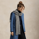 Edinburgh 100% Lambswool Scarf – Premium Soft Wool Wrap - Light Grey Charcoal - Heritage Of Scotland -