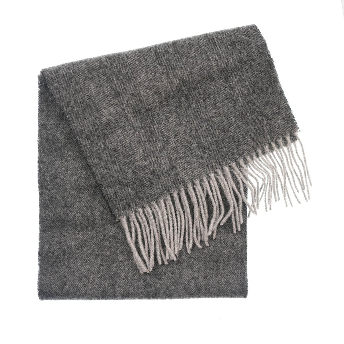 Edinburgh 100% Lambswool Scarf – Premium Soft Wool Wrap - Light Grey Charcoal - Heritage Of Scotland -
