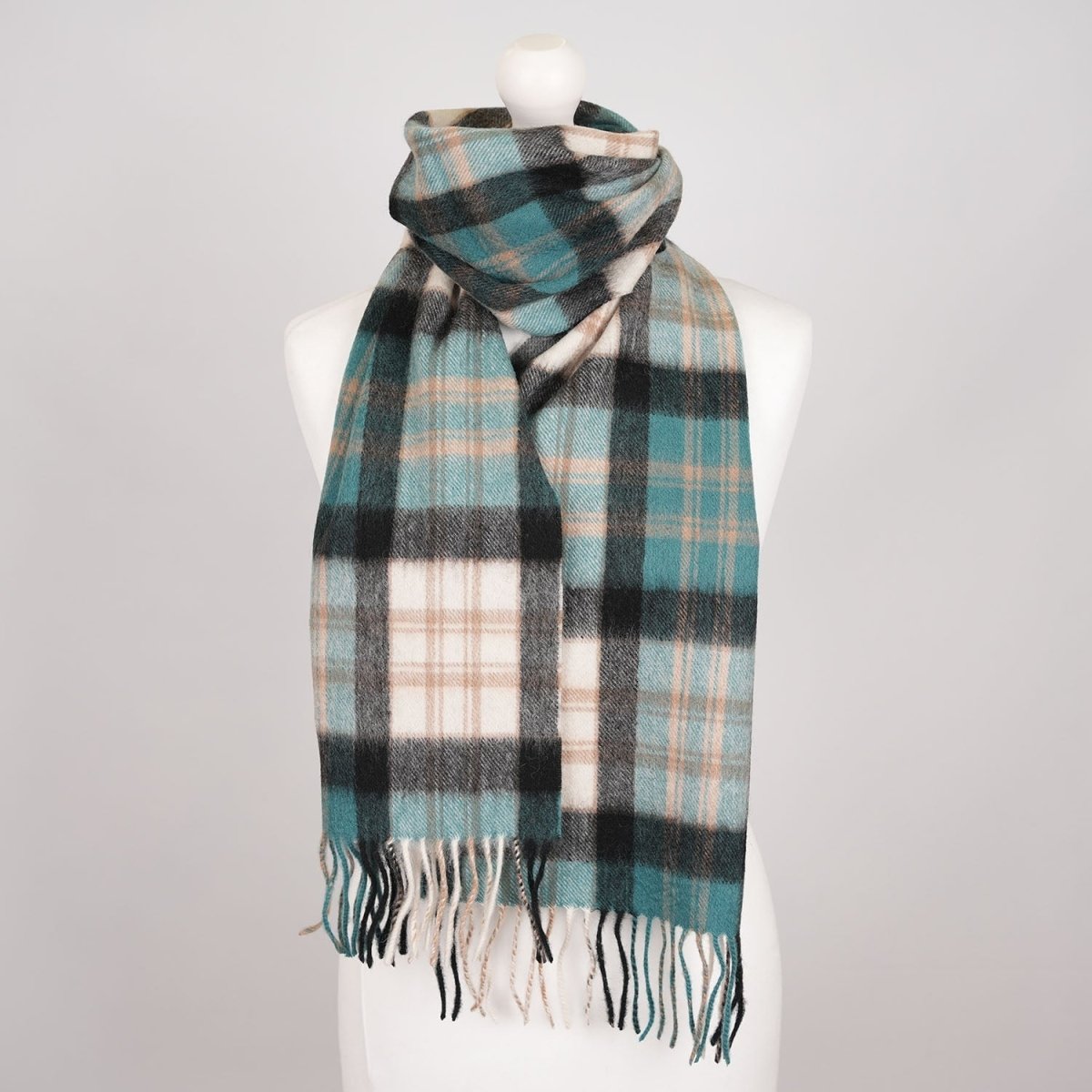 Edinburgh 100% Lambswool Scarf – Premium Soft Wool Wrap - Macdonald Green Mix - Heritage Of Scotland -