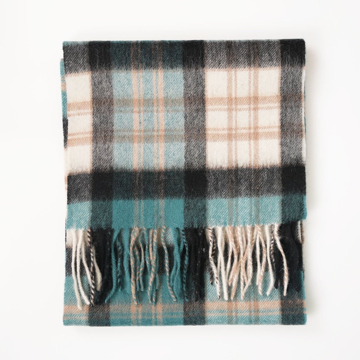 Edinburgh 100% Lambswool Scarf – Premium Soft Wool Wrap - Macdonald Green Mix - Heritage Of Scotland -