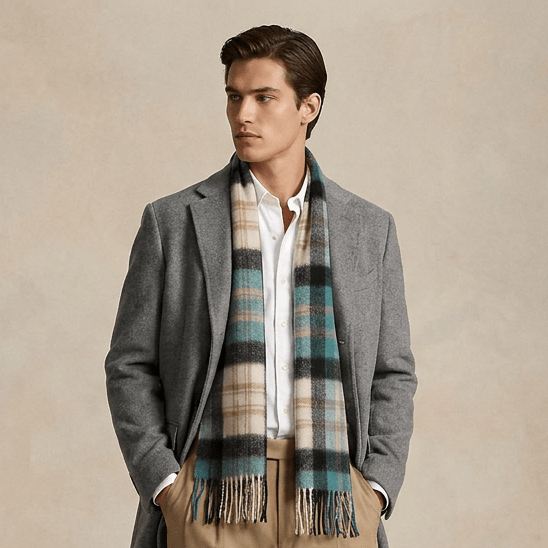 Edinburgh 100% Lambswool Scarf – Premium Soft Wool Wrap - Macdonald Green Mix - Heritage Of Scotland -