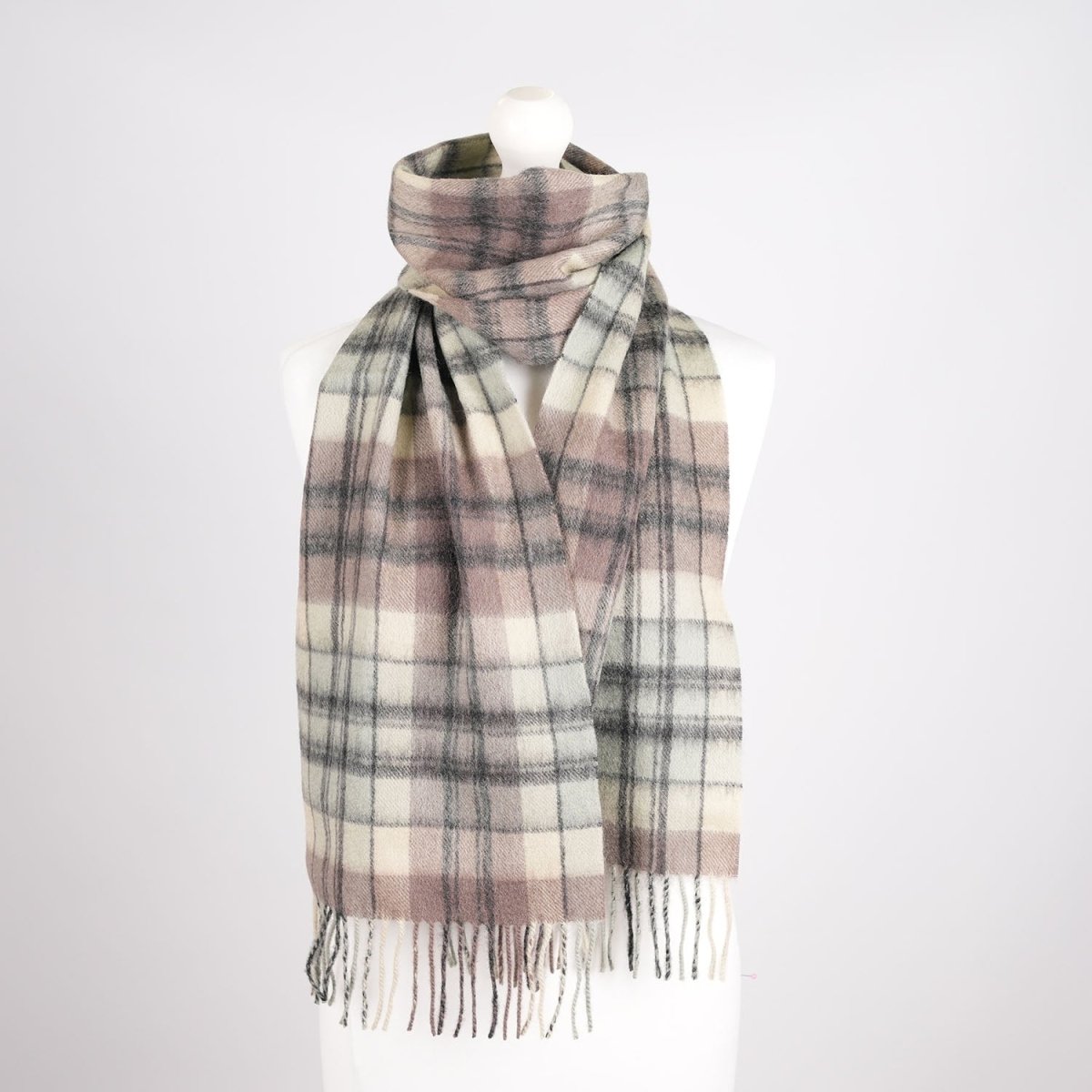 Edinburgh 100% Lambswool Scarf – Premium Soft Wool Wrap - Macdonald Light Green Mix - Heritage Of Scotland -