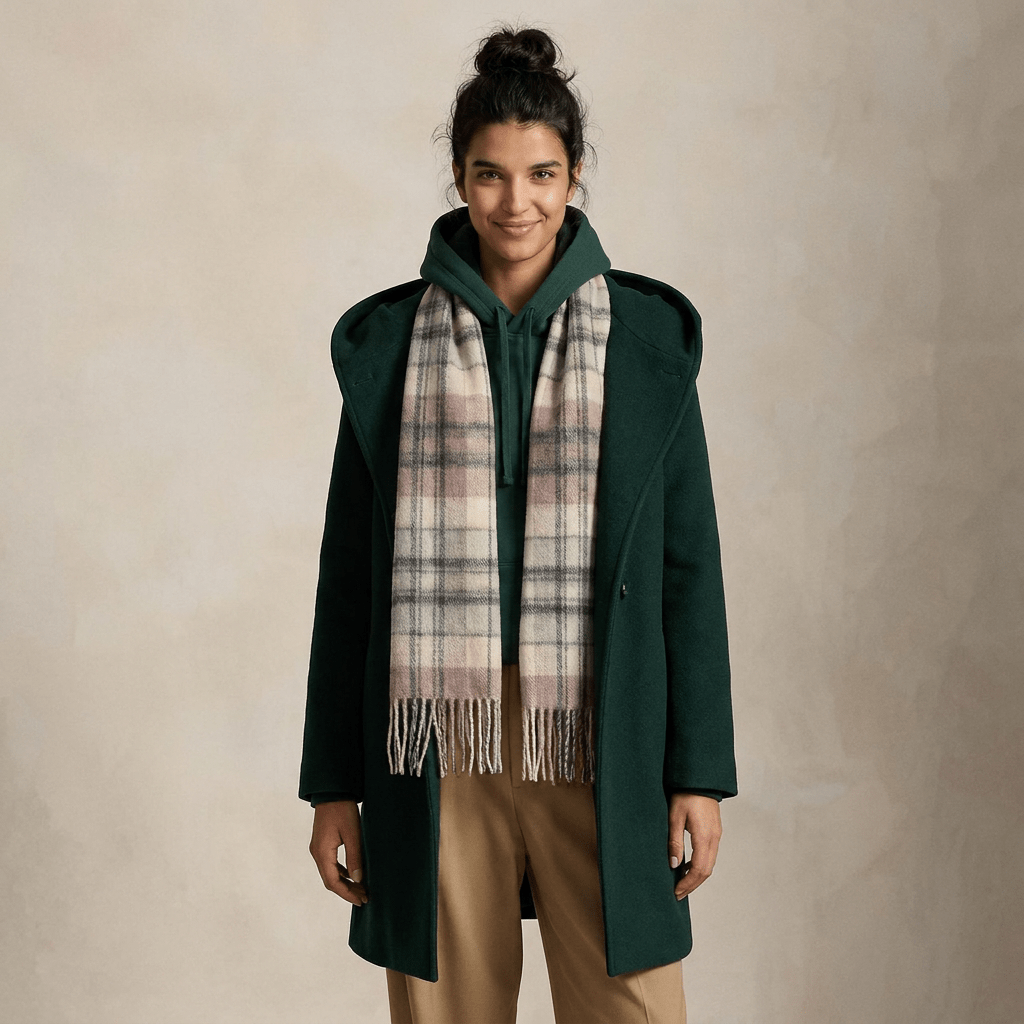 Edinburgh 100% Lambswool Scarf – Premium Soft Wool Wrap - Macdonald Light Green Mix - Heritage Of Scotland -