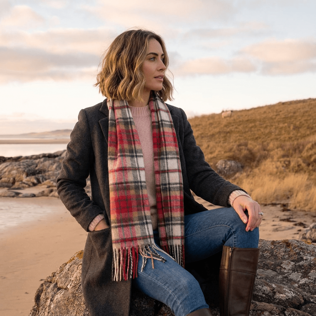 Edinburgh 100% Lambswool Scarf - Premium Soft Wool Wrap - Macduff Dress - Heritage Of Scotland -