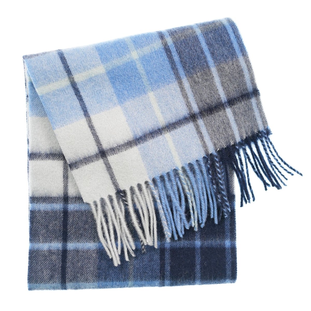 Edinburgh 100% Lambswool Scarf – Premium Soft Wool Wrap - Mill Check Eclipse - Heritage Of Scotland -