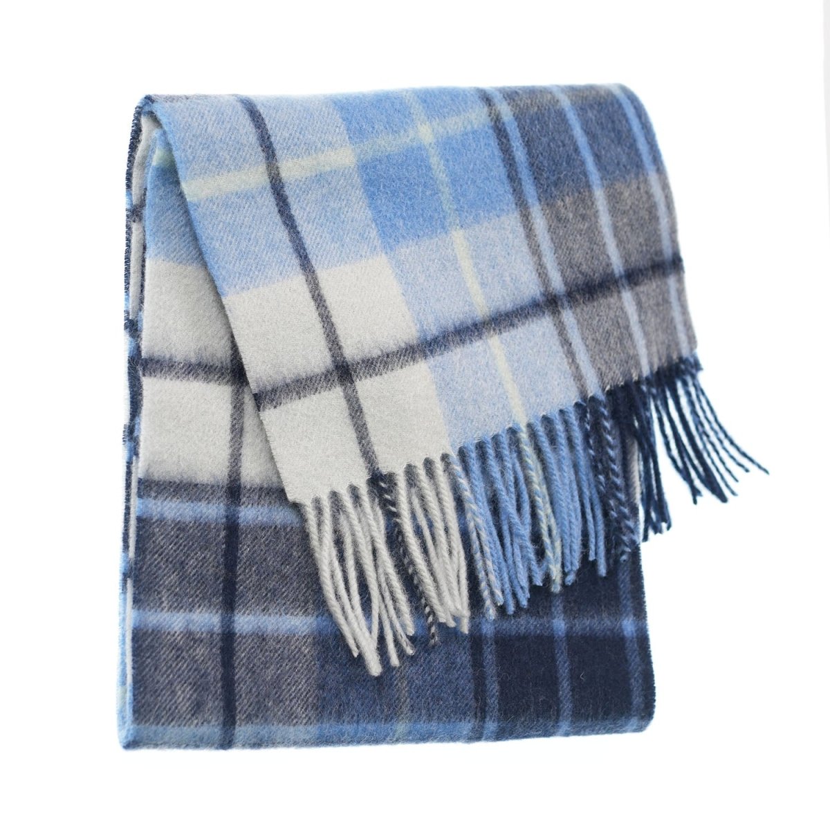 Edinburgh 100% Lambswool Scarf – Premium Soft Wool Wrap - Mill Check Eclipse - Heritage Of Scotland -