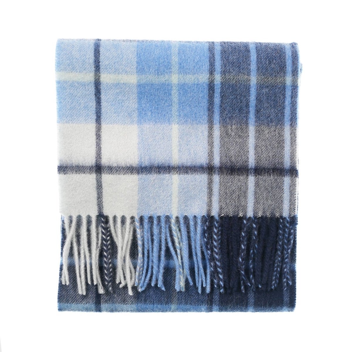 Edinburgh 100% Lambswool Scarf – Premium Soft Wool Wrap - Mill Check Eclipse - Heritage Of Scotland -