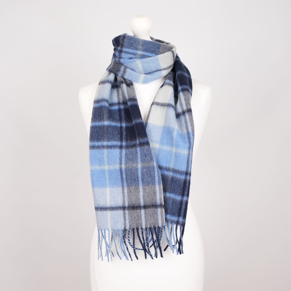 Edinburgh 100% Lambswool Scarf – Premium Soft Wool Wrap - Mill Check Eclipse - Heritage Of Scotland -