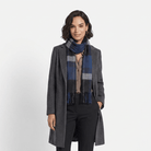 Edinburgh 100% Lambswool Scarf – Premium Soft Wool Wrap - Mixed Check - Blue - Heritage Of Scotland -