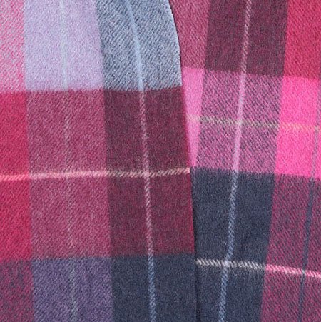 Edinburgh 100% Lambswool Scarf – Premium Soft Wool Wrap - Multi Windowpane - Navy andPink - Heritage Of Scotland -