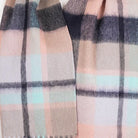 Edinburgh 100% Lambswool Scarf – Premium Soft Wool Wrap - Myriad Check - Navy, Greige and Light Blue - Heritage Of Scotland -
