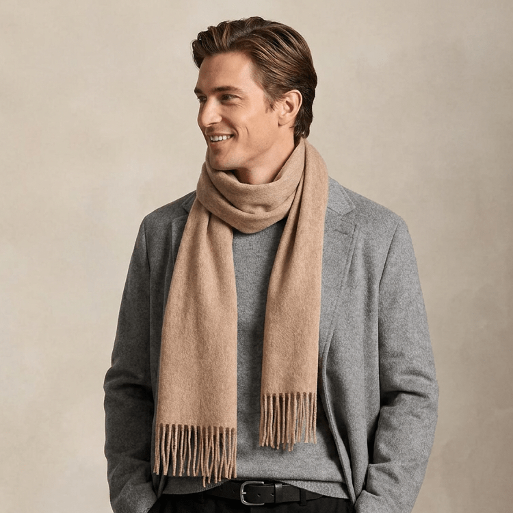 Edinburgh 100% Lambswool Scarf – Premium Soft Wool Wrap - Natural - Heritage Of Scotland -