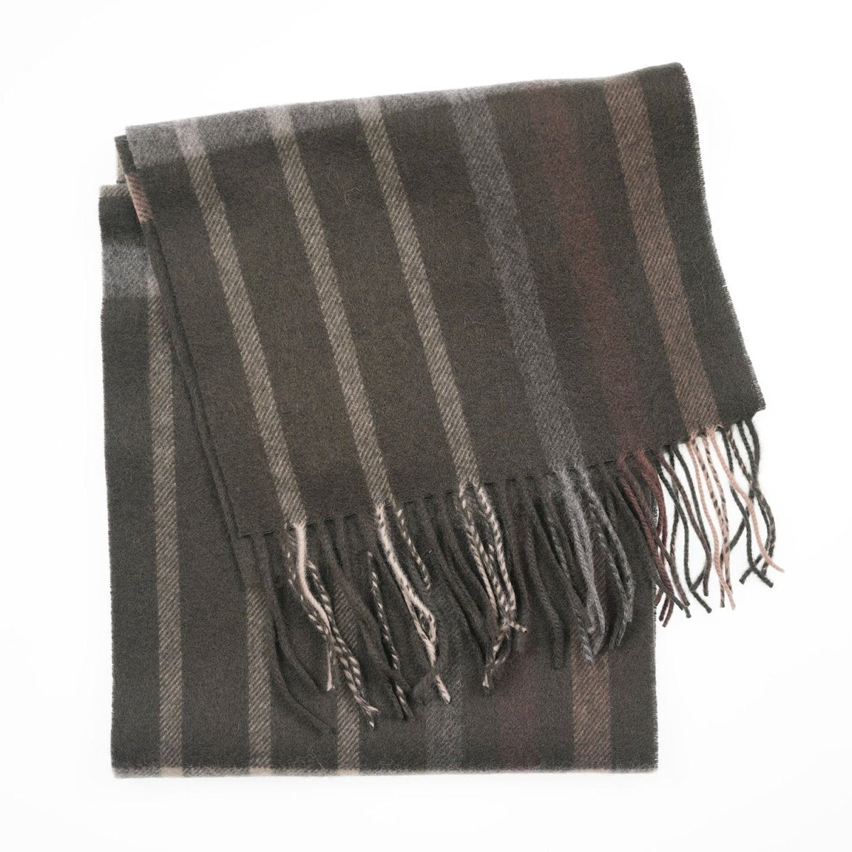 Edinburgh 100% Lambswool Scarf – Premium Soft Wool Wrap - Oversized Check Taupe - Heritage Of Scotland -