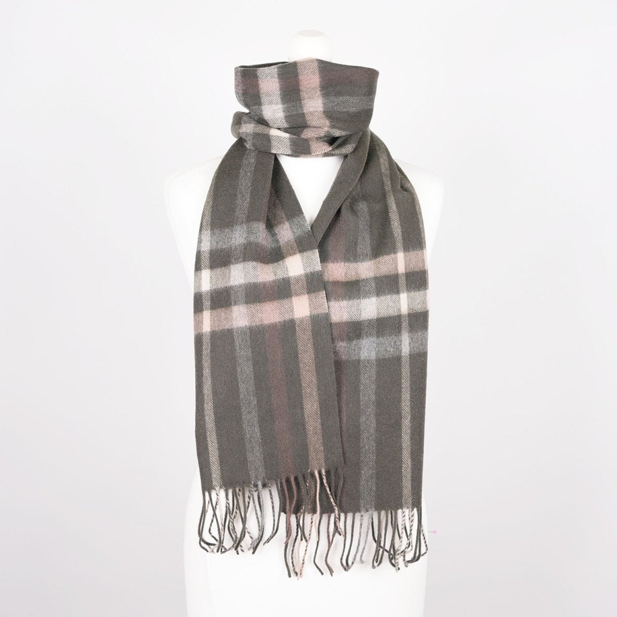 Edinburgh 100% Lambswool Scarf – Premium Soft Wool Wrap - Oversized Check Taupe - Heritage Of Scotland -