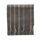 Edinburgh 100% Lambswool Scarf – Premium Soft Wool Wrap - Oversized Check Taupe - Heritage Of Scotland -