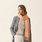 Edinburgh 100% Lambswool Scarf – Premium Soft Wool Wrap - Peach Fuzz - Heritage Of Scotland -