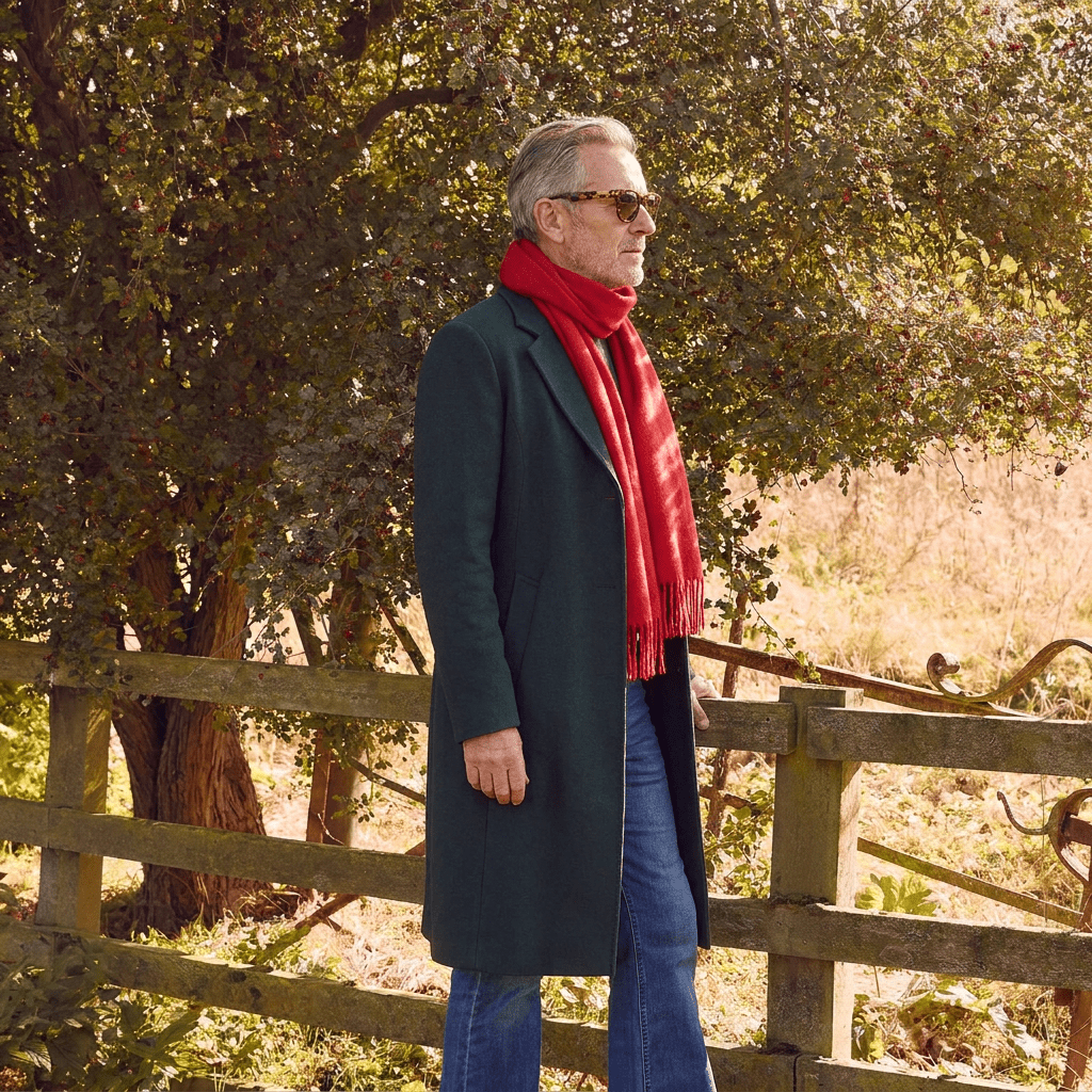 Edinburgh 100% Lambswool Scarf – Premium Soft Wool Wrap - Red Rouge - Heritage Of Scotland -