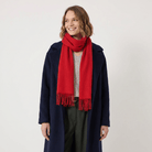 Edinburgh 100% Lambswool Scarf – Premium Soft Wool Wrap - Red Rouge - Heritage Of Scotland -