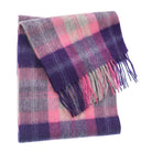 Edinburgh 100% Lambswool Scarf – Premium Soft Wool Wrap - Scarf Baird Check Fuschia - Heritage Of Scotland -