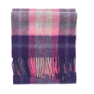 Edinburgh 100% Lambswool Scarf – Premium Soft Wool Wrap - Scarf Baird Check Fuschia - Heritage Of Scotland -