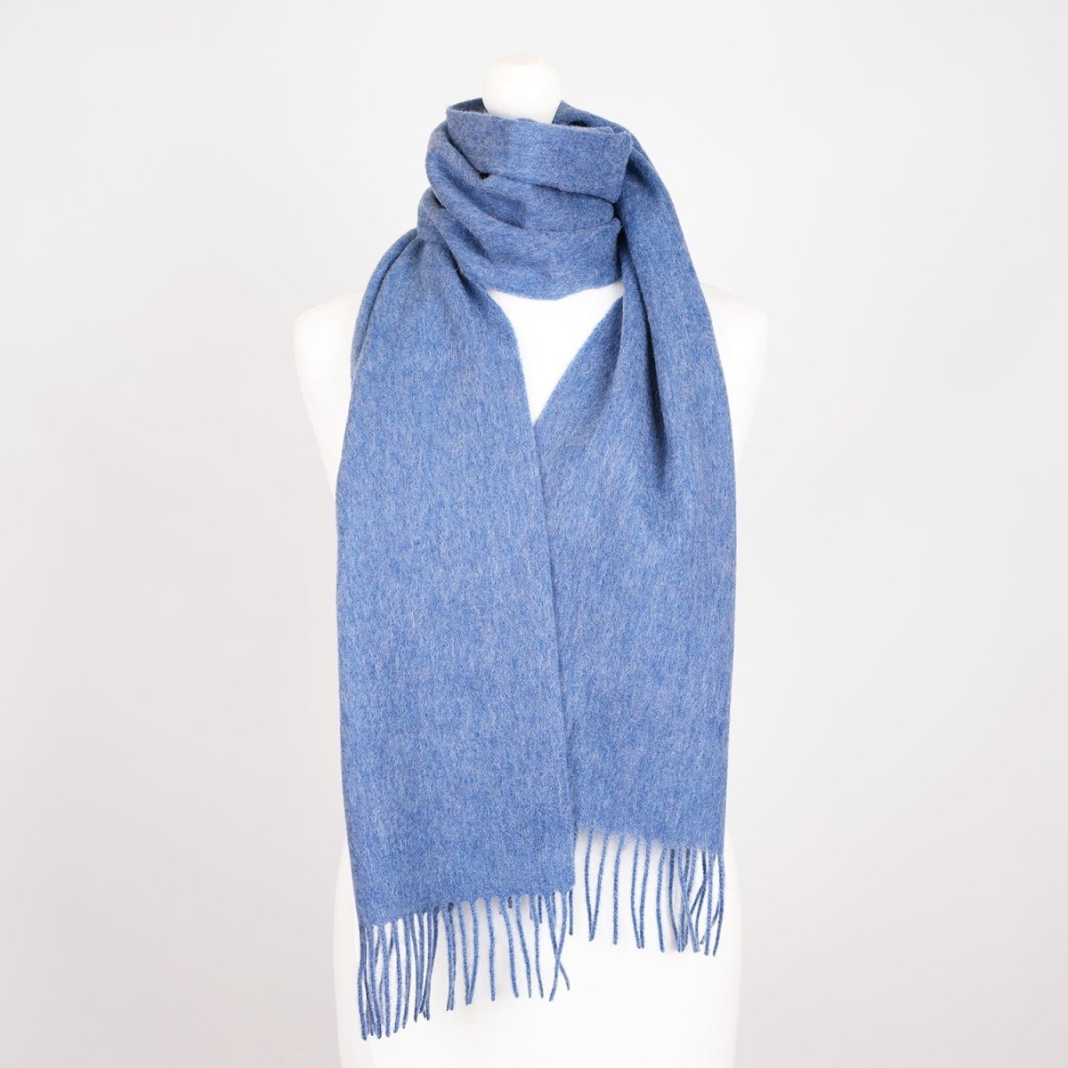 Edinburgh 100% Lambswool Scarf – Premium Soft Wool Wrap - Soft Denim - Heritage Of Scotland -