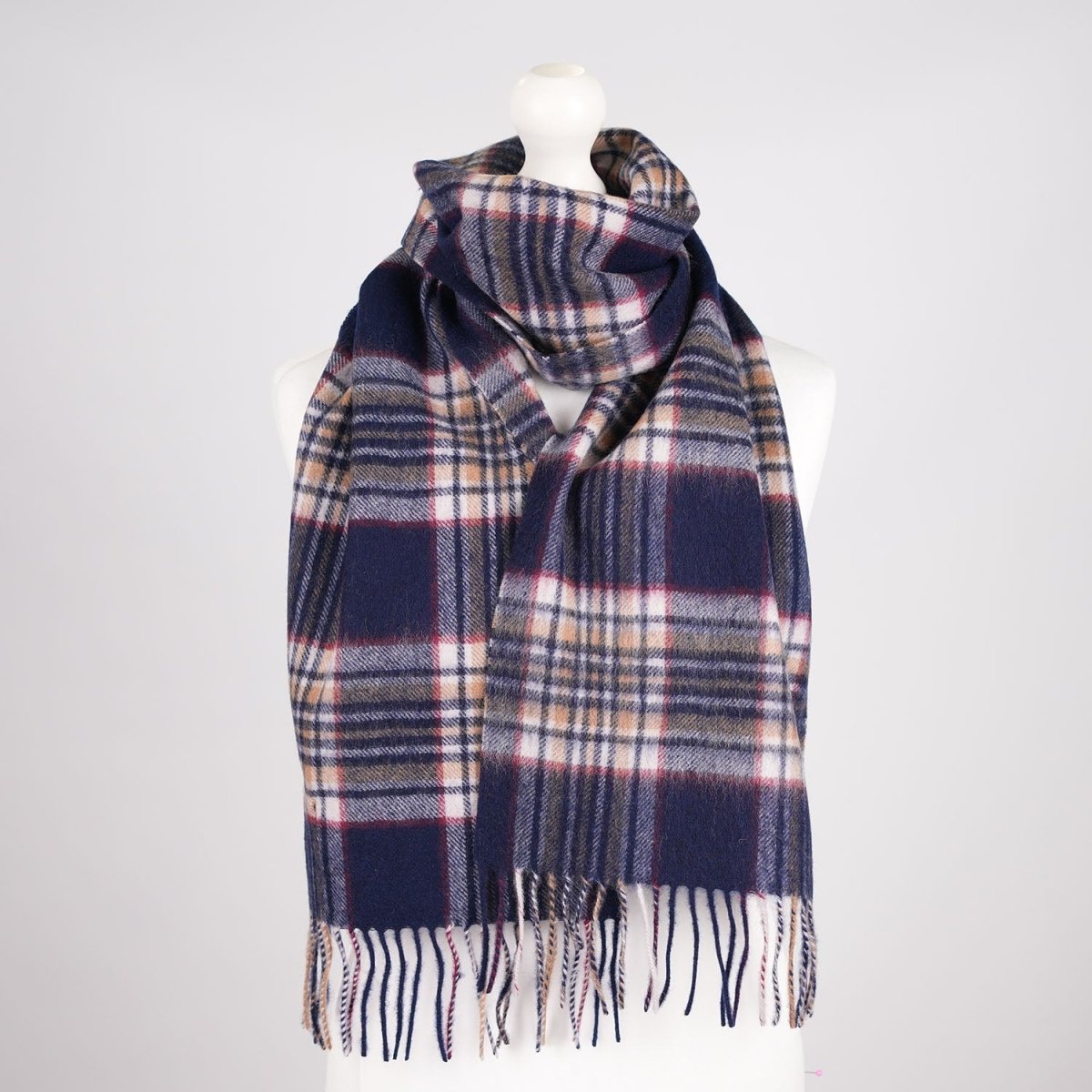 Edinburgh 100% Lambswool Scarf – Premium Soft Wool Wrap - Stewart Navy - Heritage Of Scotland -