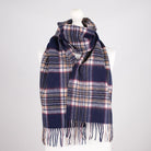 Edinburgh 100% Lambswool Scarf – Premium Soft Wool Wrap - Stewart Navy - Heritage Of Scotland -