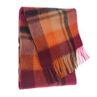 Edinburgh 100% Lambswool Scarf – Premium Soft Wool Wrap - Tartan Scarf Myriad Check - Spice/Magenta - Heritage Of Scotland -
