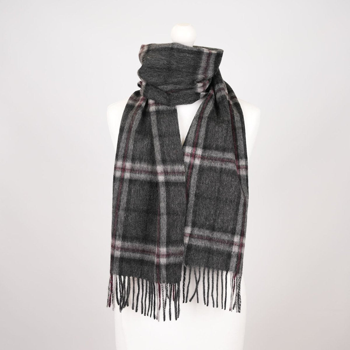 Edinburgh 100% Lambswool Scarf – Premium Soft Wool Wrap - Thomson Charcoal - Heritage Of Scotland -