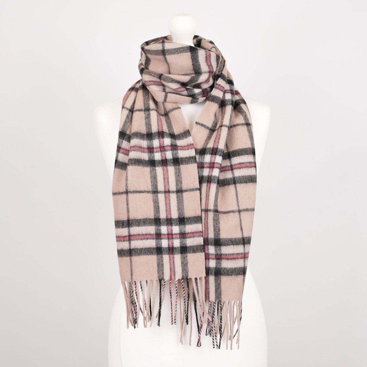 Edinburgh 100% Lambswool Scarf – Premium Soft Wool Wrap - Thomson Light Beige - Heritage Of Scotland -